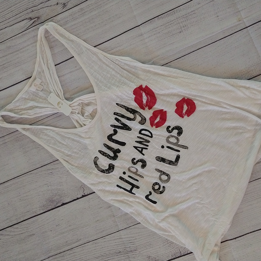 Charming Charlie graphic racerback tank NWT size XL